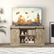 Farmhouse Tv Stand Entertainment Center With Adjustable Shelves And Storage Cabinet